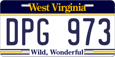 WV license plate DPG973