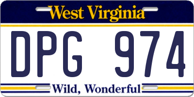 WV license plate DPG974