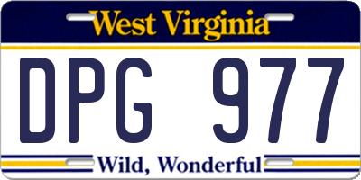 WV license plate DPG977