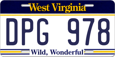 WV license plate DPG978