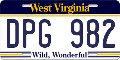 WV license plate DPG982