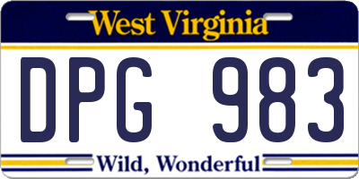 WV license plate DPG983