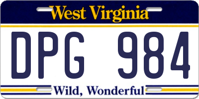 WV license plate DPG984