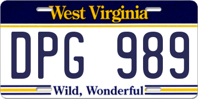 WV license plate DPG989