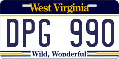 WV license plate DPG990