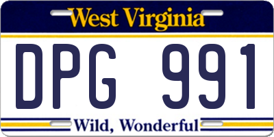 WV license plate DPG991