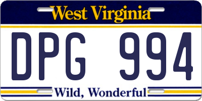 WV license plate DPG994