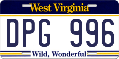 WV license plate DPG996