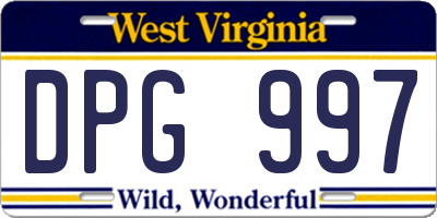WV license plate DPG997