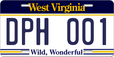 WV license plate DPH001