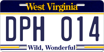 WV license plate DPH014