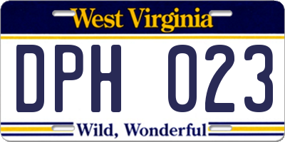 WV license plate DPH023