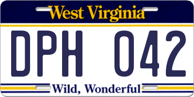 WV license plate DPH042