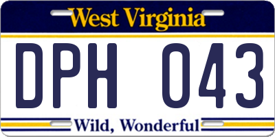 WV license plate DPH043