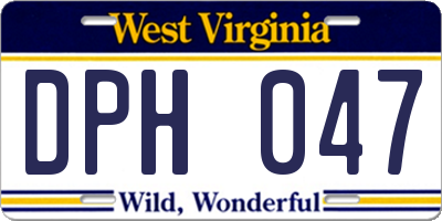 WV license plate DPH047