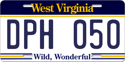 WV license plate DPH050