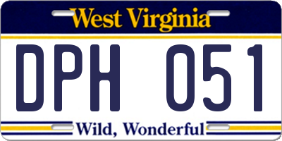 WV license plate DPH051