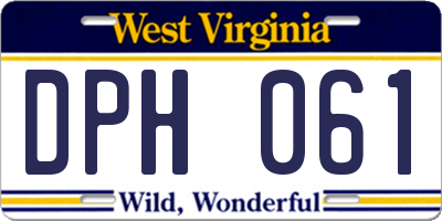 WV license plate DPH061