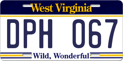WV license plate DPH067