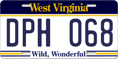 WV license plate DPH068