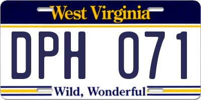 WV license plate DPH071