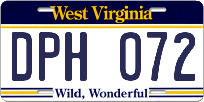 WV license plate DPH072
