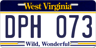 WV license plate DPH073