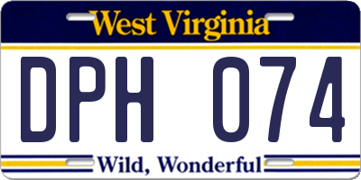 WV license plate DPH074