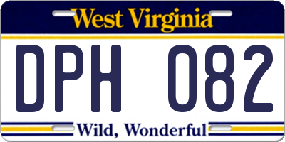 WV license plate DPH082