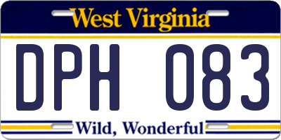 WV license plate DPH083