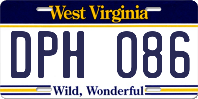 WV license plate DPH086