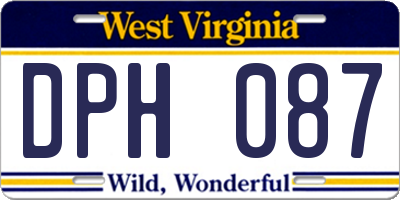 WV license plate DPH087