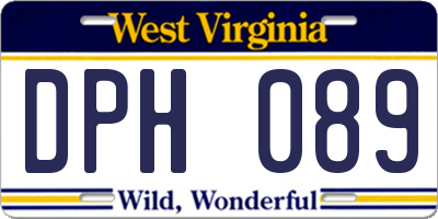 WV license plate DPH089