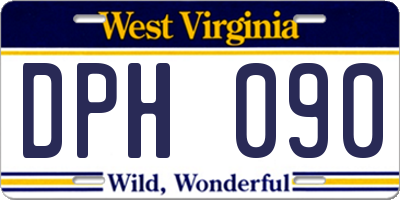 WV license plate DPH090