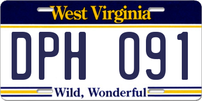 WV license plate DPH091
