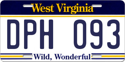 WV license plate DPH093