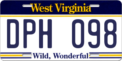 WV license plate DPH098