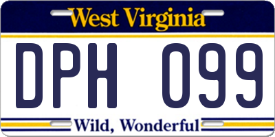 WV license plate DPH099