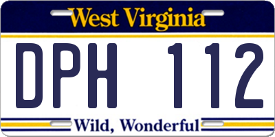 WV license plate DPH112