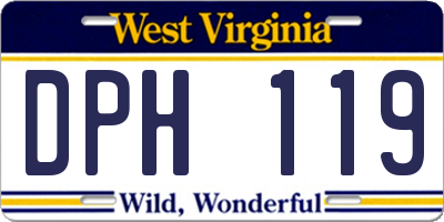 WV license plate DPH119