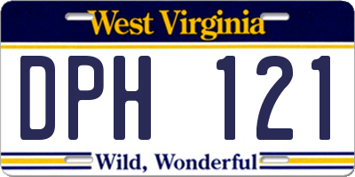 WV license plate DPH121