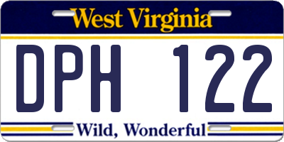 WV license plate DPH122