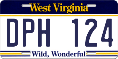 WV license plate DPH124
