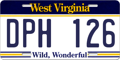 WV license plate DPH126
