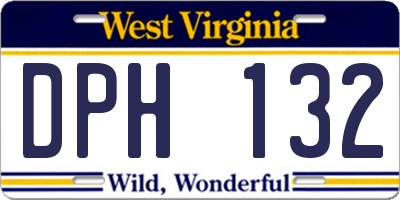 WV license plate DPH132