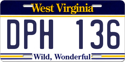 WV license plate DPH136