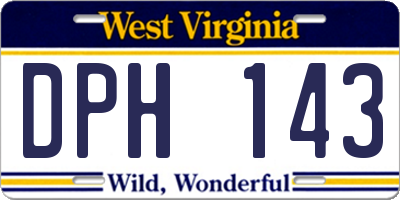 WV license plate DPH143