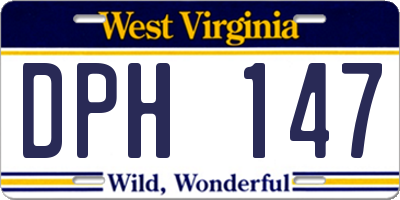 WV license plate DPH147