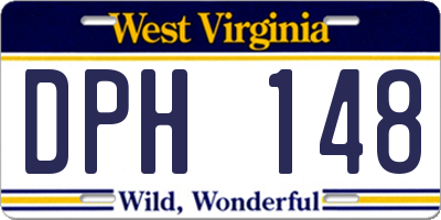 WV license plate DPH148