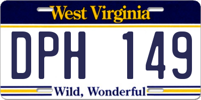 WV license plate DPH149
